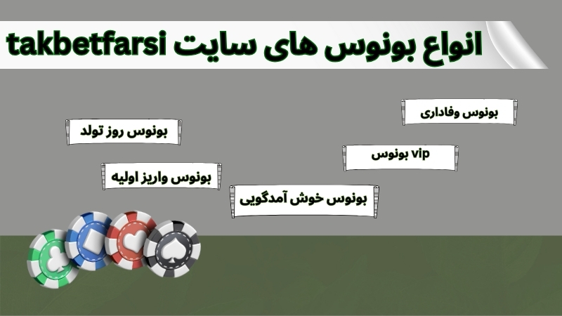 انواع بونوس های سایت takbetfarsi